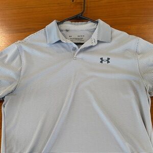 Under Armour Men's Gray and White Polo Shirt
